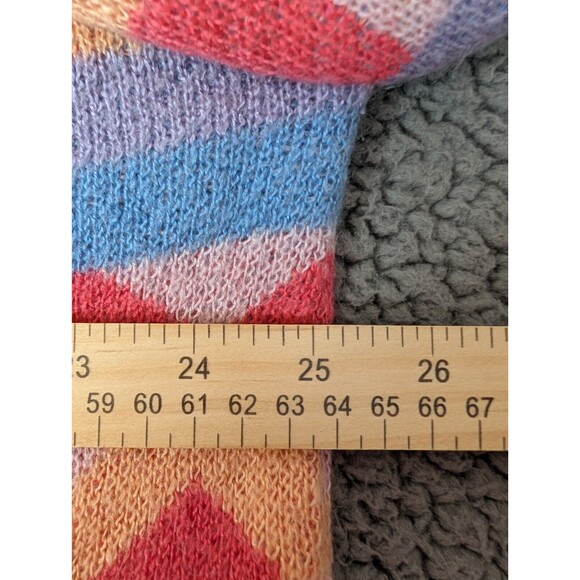 WILDFOX White Label Sweater Aztec Pink Blue Round Neck Size Large Distressed - Picture 8 of 9